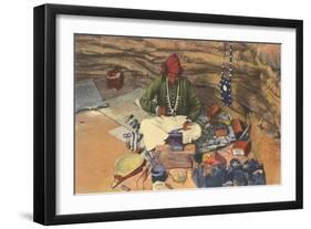 Navajo Silversmith-null-Framed Art Print