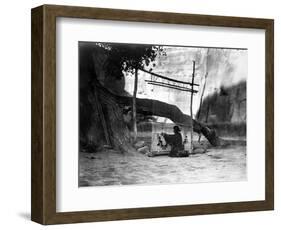 Navajo Weaver, C1905-Edward S^ Curtis-Framed Photographic Print