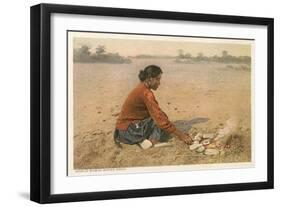 Navajo Woman Baking Bread-null-Framed Art Print