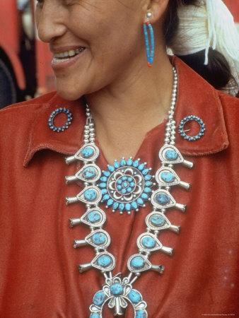 Gallop ” Navajo Pearl Squash Blossom Necklace Set ( Turquoise ) – Ale  Accessories