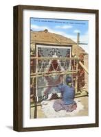 Navajo Woman Weaving Rug, New Mexico-null-Framed Art Print