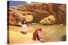 Navajo Women at Pool-null-Stretched Canvas