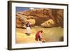 Navajo Women at Pool-null-Framed Art Print