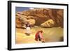 Navajo Women at Pool-null-Framed Art Print