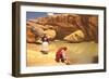 Navajo Women at Pool-null-Framed Art Print