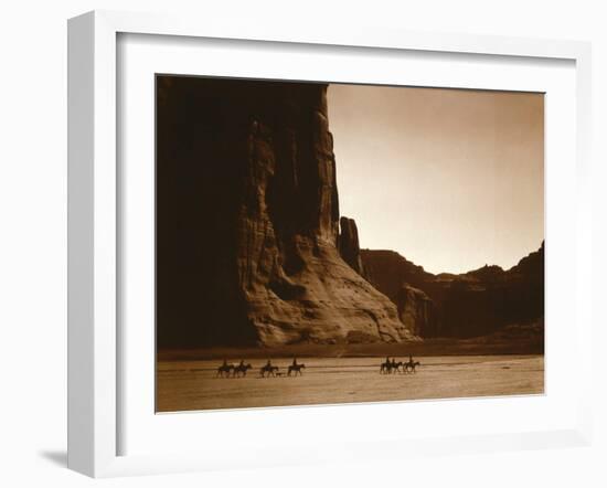 Navajos, Canyon De Chelly, c.1904-Edward S^ Curtis-Framed Photographic Print