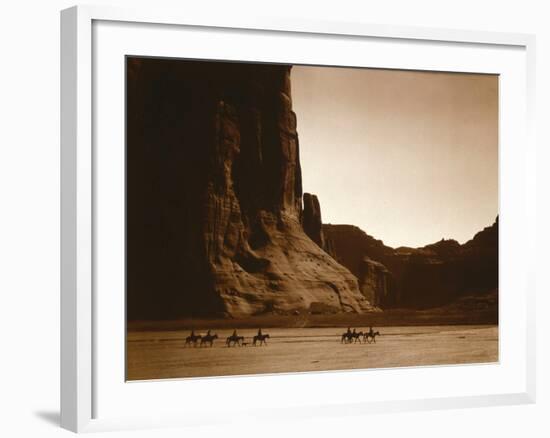 Navajos, Canyon De Chelly, c.1904-Edward S^ Curtis-Framed Photographic Print