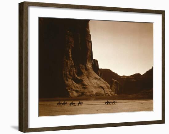 Navajos, Canyon De Chelly, c.1904-Edward S^ Curtis-Framed Photographic Print