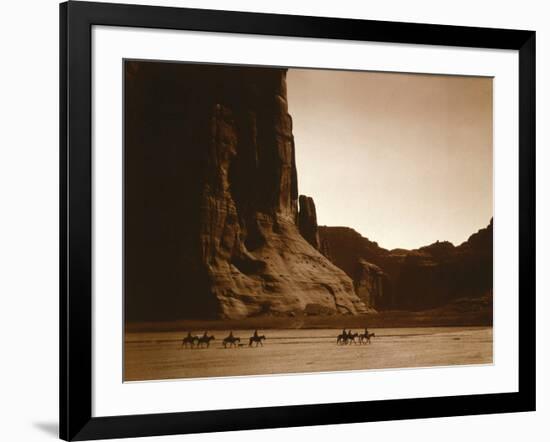 Navajos, Canyon De Chelly, c.1904-Edward S^ Curtis-Framed Photographic Print