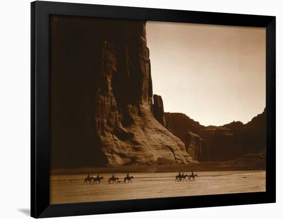 Navajos, Canyon De Chelly, c.1904-Edward S^ Curtis-Framed Photographic Print