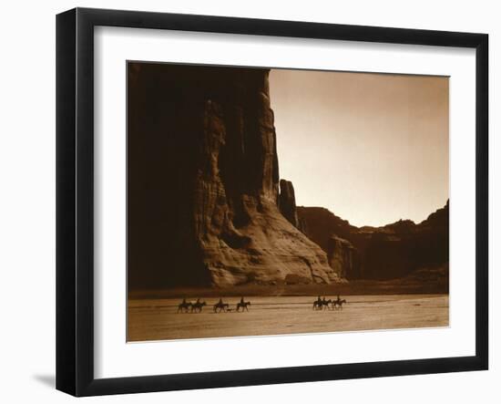 Navajos, Canyon De Chelly, c.1904-Edward S^ Curtis-Framed Premium Photographic Print
