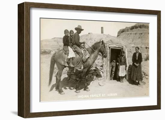 Navajos with Hogan-null-Framed Art Print