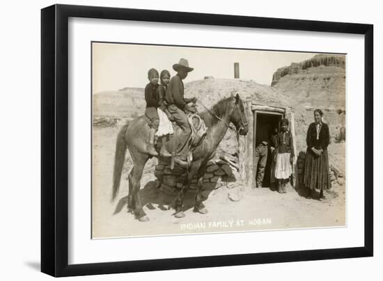 Navajos with Hogan-null-Framed Art Print