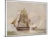 Naval Action off Candia Engagement Between the British Warship Leander and the French Le Genereux-C.h. Seaforth-Mounted Art Print