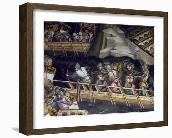 Naval Battle at Punta Di San Salvatore, Scene from Stories of Alexander III, 1407-1408-Spinello Aretino-Framed Giclee Print
