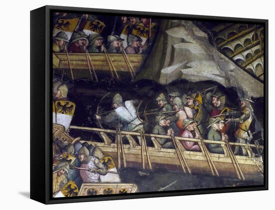 Naval Battle at Punta Di San Salvatore, Scene from Stories of Alexander III, 1407-1408-Spinello Aretino-Framed Stretched Canvas