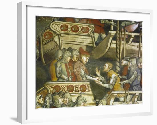 Naval Battle at Punta Di San Salvatore, Scene from Stories of Alexander III, 1407-1408-Spinello Aretino-Framed Giclee Print