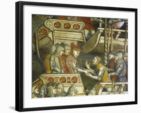 Naval Battle at Punta Di San Salvatore, Scene from Stories of Alexander III, 1407-1408-Spinello Aretino-Framed Giclee Print