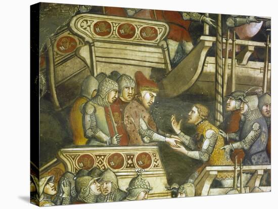 Naval Battle at Punta Di San Salvatore, Scene from Stories of Alexander III, 1407-1408-Spinello Aretino-Stretched Canvas