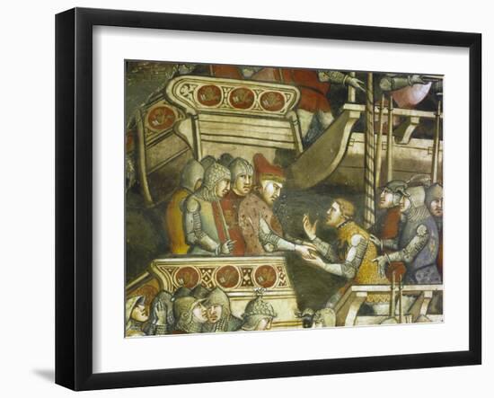 Naval Battle at Punta Di San Salvatore, Scene from Stories of Alexander III, 1407-1408-Spinello Aretino-Framed Giclee Print