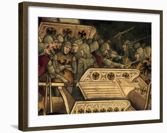 Naval Battle at Punta Di San Salvatore, Scene from Stories of Alexander III, 1407-1408-Spinello Aretino-Framed Giclee Print