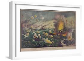 Naval Battle at the Bay in Manila, Philippines-null-Framed Art Print