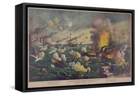 Naval Battle at the Bay in Manila, Philippines-null-Framed Stretched Canvas
