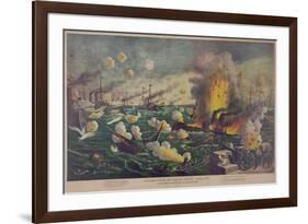 Naval Battle at the Bay in Manila, Philippines-null-Framed Art Print