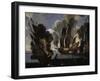 Naval Battle Between British and French Ships in Mediterranean-null-Framed Giclee Print