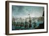 Naval battle between Russian and Swedish Fleet in Baltic Sea-null-Framed Giclee Print