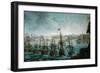 Naval battle between Russian and Swedish Fleet in Baltic Sea-null-Framed Giclee Print
