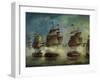 Naval Battle During War Between Argentina and Brazil, 1826-Josef Hoffman-Framed Giclee Print
