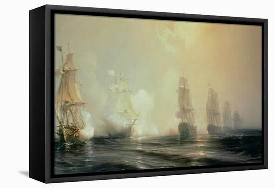 Naval Battle in Chesapeake Bay, 3rd September 1781, 1848-Baron Theodore Gudin-Framed Stretched Canvas
