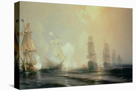 Naval Battle in Chesapeake Bay, 3rd September 1781, 1848-Baron Theodore Gudin-Stretched Canvas