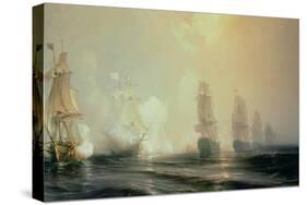 Naval Battle in Chesapeake Bay, 3rd September 1781, 1848-Baron Theodore Gudin-Stretched Canvas