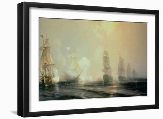 Naval Battle in Chesapeake Bay, 3rd September 1781, 1848-Baron Theodore Gudin-Framed Giclee Print