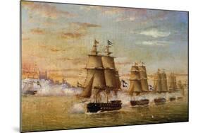 Naval Battle in Front of Montevideo, 1826-Jose Luis Murature-Mounted Giclee Print