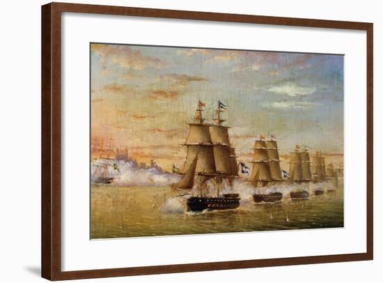 Naval Battle in Front of Montevideo, 1826-Jose Luis Murature-Framed Giclee Print