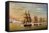 Naval Battle in Front of Montevideo, 1826-Jose Luis Murature-Framed Stretched Canvas