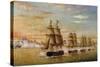 Naval Battle in Front of Montevideo, 1826-Jose Luis Murature-Stretched Canvas