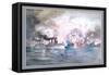 Naval Battle, Manila-Werner-Framed Stretched Canvas