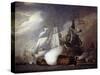 Naval Battle of Cape St Vincent Between the English and Spanish, February 14, 1797-Robert Cleveley-Stretched Canvas