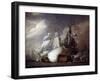 Naval Battle of Cape St Vincent Between the English and Spanish, February 14, 1797-Robert Cleveley-Framed Giclee Print