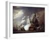 Naval Battle of Cape St Vincent Between the English and Spanish, February 14, 1797-Robert Cleveley-Framed Giclee Print