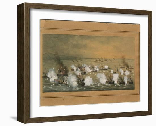Naval Battle of Lissa Between Italy and Austria, Off Croatian Coast by Bongianini, 1866-null-Framed Giclee Print