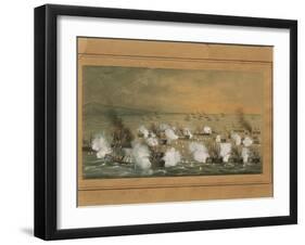 Naval Battle of Lissa Between Italy and Austria, Off Croatian Coast by Bongianini, 1866-null-Framed Giclee Print