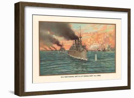 Naval Battle of Manil May 1st, 1898-Werner-Framed Art Print