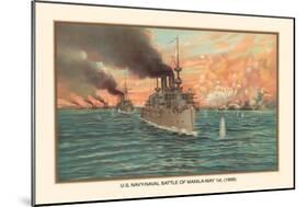 Naval Battle of Manil May 1st, 1898-Werner-Mounted Art Print