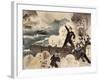 Naval Battle of Port Arthur, March 10, 1904, the Japanese Navy's Artillery, Detail-null-Framed Giclee Print