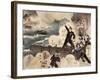 Naval Battle of Port Arthur, March 10, 1904, the Japanese Navy's Artillery, Detail-null-Framed Giclee Print